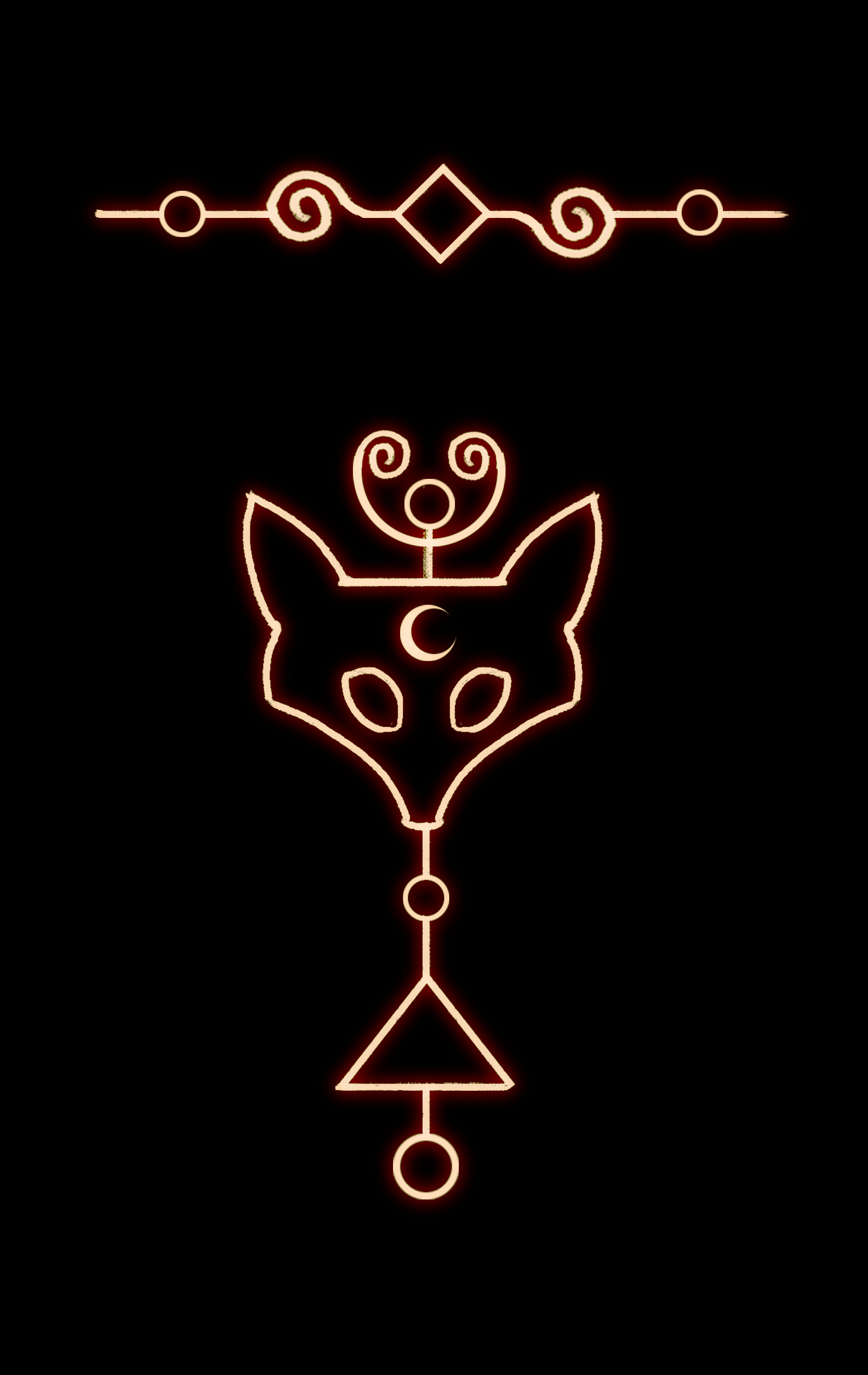 design graphique d'un renard mystique orange